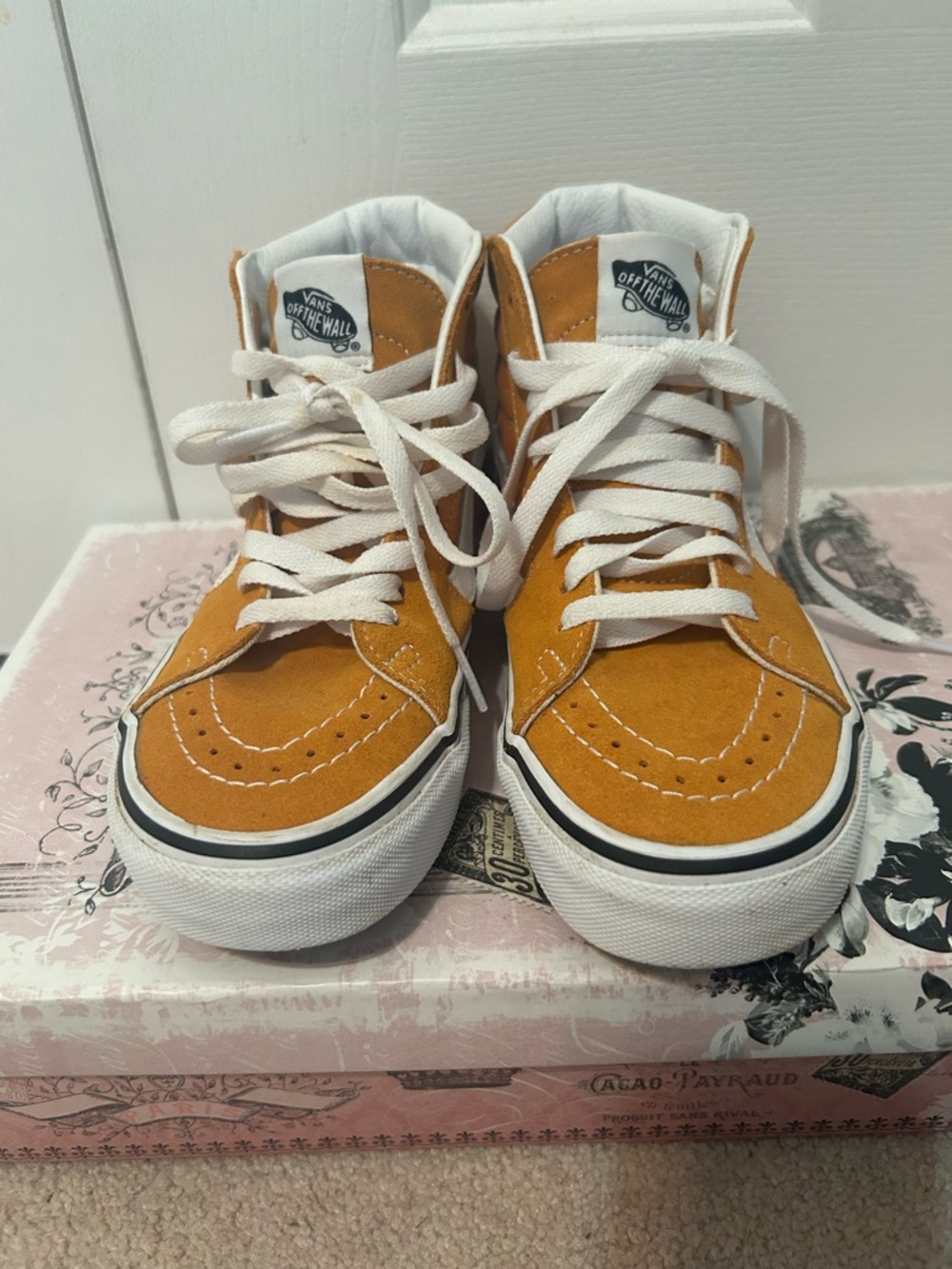 Vans High-Top Sneakers in Mustard/White